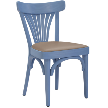 Cabris | Sedia in legno curvato | Legno / Cuoio | Blu / Taupe | Legno curvato