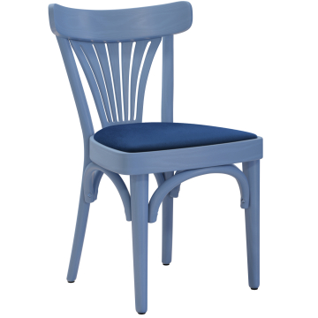 Cabris | Sedia in legno curvato | Legno / Velluto | Blu / Blu | Legno curvato