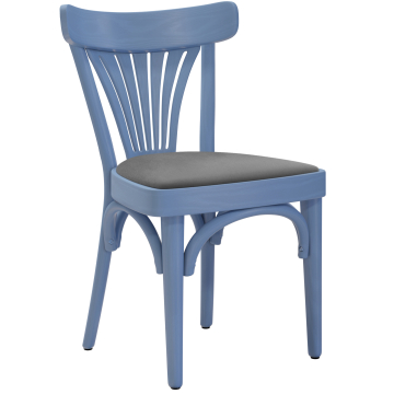 Cabris | Sedia in legno curvato | Legno / Velluto | Blu / Grigio | Legno curvato