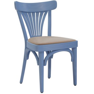 Cabris | Sedia in legno curvato | Legno / Velluto | Blu / Taupe | Legno curvato