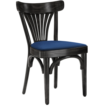 Cabris | Sedia in legno curvato | Legno / Velluto | Nero / Blu | Legno curvato