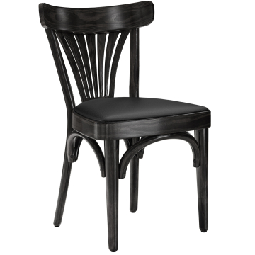 Cabris | Sedia in legno curvato | Legno / Velluto | Nero / Nero | Legno curvato