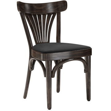 Cabris | Sedia in legno curvato | Legno / Velluto | Wengé / Nero | Legno curvato