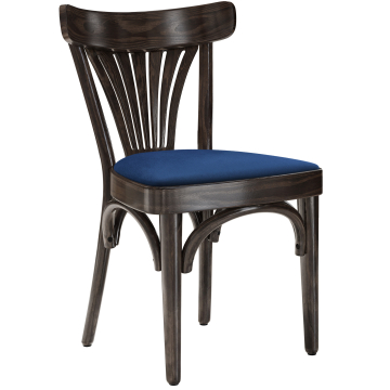 Cabris | Sedia in legno curvato | Legno / Velluto | Wenge / Blu | Legno curvato