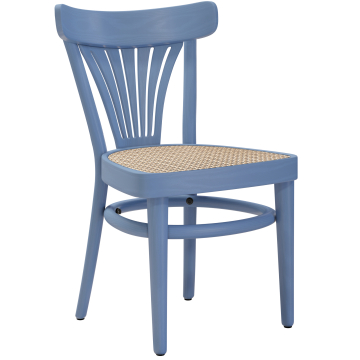 CABRIS | Silla de madera curvada | Trenzado de ratán | Azul | Madera curvada