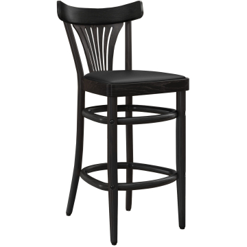 CABRIS | Bentwood barstol | Tre / Lær | Svart