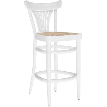 CABRIS | Bugholz Barstol | Rattanvev | Hvit