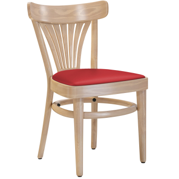 CABRIS | Buikstoel | Hout / Leer Rood | Eikenhout | Buikstoel