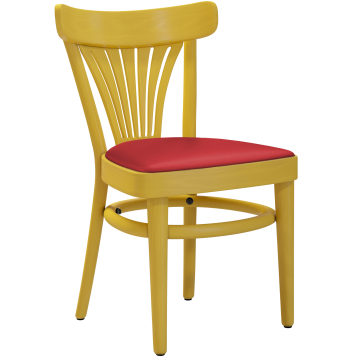 CABRIS | Silla de madera curvada | Madera / Cuero Rojo | Amarillo | Madera curvada