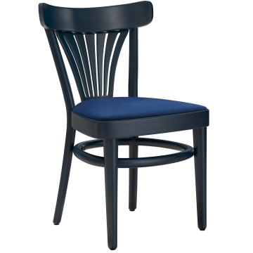 CABRIS | Bogenhouten stoel | Hout / Fluweel Blauw | Donkerblauw | Bogenhout