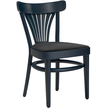 CABRIS | Bugholzstoel | Hout / Fluweel Zwart | Donkerblauw | Bugholz