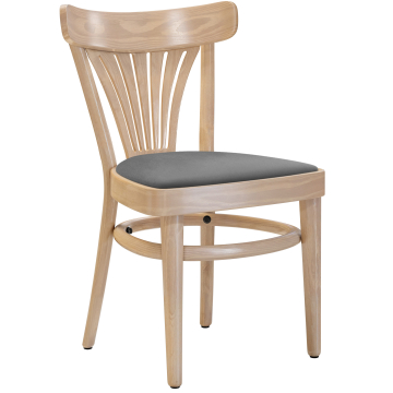 CABRIS | Kuifstoel | Hout / Fluweel Grijs | Eikenhout | Kuifstoel