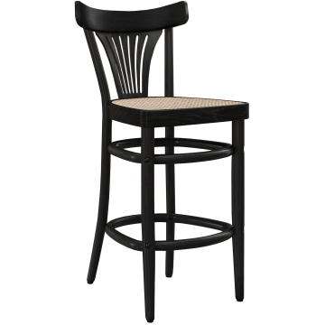 CABRIS | Bentwood barstol | Rottingfletting | Svart