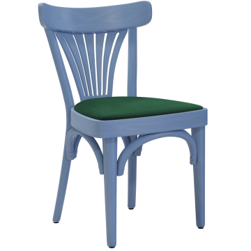 Cabris | Bugholzstoel | Hout / Fluweel | Blauw / Groen | Bugholz
