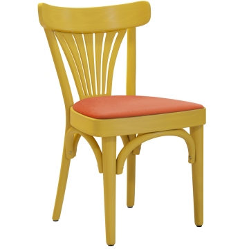 Cabris | Bureaustoel van hout / fluweel | Geel / Oranje | Bureaustoel