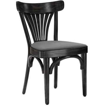 Cabris | Sedia in legno curvato | Legno / Velluto | Nero / Grigio | Legno curvato