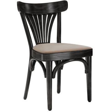 Cabris | Sedia in legno curvato | Legno / Velluto | Nero / Talpa | Legno curvato
