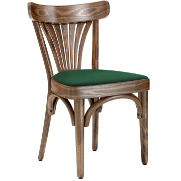 Cabris | Bøgetræsstol | Træ / Fløjl | Vintage Old Patina / Grøn | Bøgetræsstol