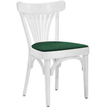 Cabris | Sedia in legno curvato | Legno / Velluto | Bianco / Verde | Legno curvato