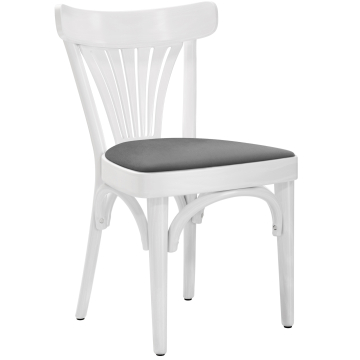 Cabris | Sedia in legno curvato | Legno / Velluto | Bianco / Grigio | Legno curvato