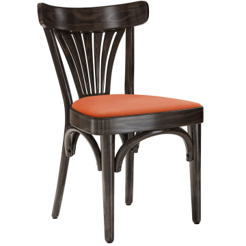 Cabris | Sedia in legno curvato | Legno / Velluto | Wengé / Arancione | Legno curvato