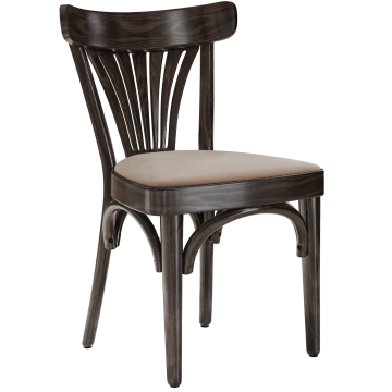 Cabris | Sedia in legno curvato | Legno / Velluto | Wengé / Tortora | Legno curvato