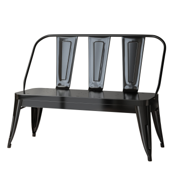 CALIFORNIA | Tolix Sitzbank | Schwarz | 115cm | Metall | + Rückenlehne
