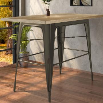 CALIFORNIA | Tolix Stil Stehtisch | B:T:H 120 x 70 x 106 cm | Eiche & Rost | Rechteckig