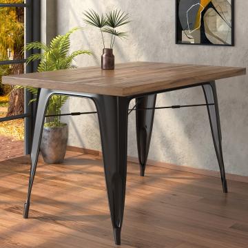 CALIFORNIA | Tolix Table | 120x70cm | Wenge & Black