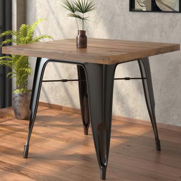 CALIFORNIA | Tolix Table | 70x70cm | Wenge & Black