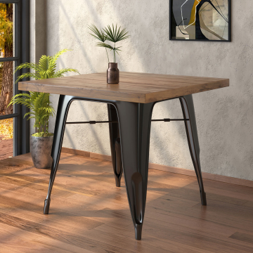 CALIFORNIA | Tolix Table | 70x70cm | Wenge & Black