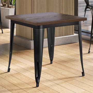 CALIFORNIA | Tolix Style Table | W:H:D 60 x 60 x 78 cm | Wenge & Black | Square