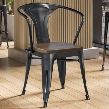 CALIFORNIA ARM-S | Tolix Stoel | Zwart mat | Metaal