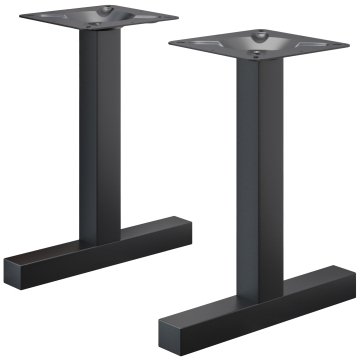 CATANIA | Bistro Dubbelbordsram | Svart | Höjd: 72 cm | Pelare: 6 x 6 cm | Bas: L 58 cm