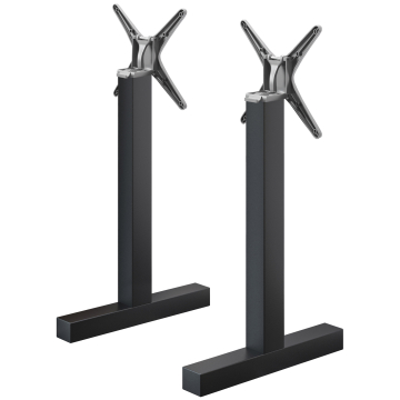 CATANIA | Bistro Doppel Stehtischgestell | Schwarz | Höhe: 105 cm | Säule: 8 x 8 cm | Fuß: L 58 cm | Klappbar