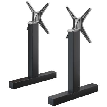 CATANIA | Bistro Doppel Tischgestell | Schwarz | Höhe: 72 cm | Säule: 8 x 8 cm | Fuß: L 58 cm | Klappbar