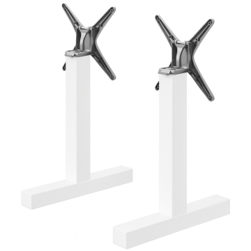 CATANIA | Support de table double pour bistro | Blanc | Hauteur : 72 cm | Colonne : 8 x 8 cm | Piète