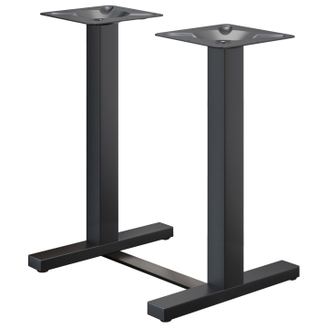 CATANIA | Bistro Doppel Stehtischgestell | Schwarz | Höhe: 105 cm | Säule: 8 x 8 cm | Fuß: L 58 cm | + Verbinder