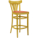 CABRIS | Tabouret de bar en bois moulé | Bois / Velours orange | Jaune | Bois moulé