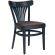 CABRIS | Bureaustoel met geknoopt hout | Hout / Leder Bruin | Donkerblauw | Geknoopt