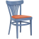 CABRIS | Bureaustoel van crosshout | Hout / Fluweel Oranje | Blauw | Bugholz