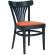 CABRIS | Bureaustoel van bent hout | Hout / Fluweel Oranje | Donkerblauw | Bureaustoel van bent hout