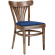 CABRIS | Walnoot Stoel | Hout / Fluweel Blauw | Vintage Oude Patina | Bugholz