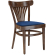 CABRIS | Bureaustoel met gebogen houten rugleuning | Hout / Samt Blauw | Walnoot | Gebogen hout