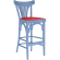 Cabris | Sgabello Barhocker in Legno | Legno / Pelle | Blu / Rosso | Legno Curvato