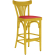 Cabris | Bugholz Barhocker | Holz / Leder | Gelb / Rot | Bugholz