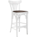 Cabris | Sgabello Barhocker in faggio | Legno / Pelle | Bianco / Marrone | Faggio