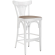 Cabris | Sgabello Bar in Legno Curvato | Legno / Pelle | Bianco / Tartufo | Legno Curvato