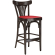 Cabris | Sgabello Barhocker in Legno | Legno / Pelle | Wengé / Rosso | Legno Curvato