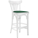 Cabris | Sgabello Bar in Legno | Legno / Velluto | Bianco / Verde | Legno Curvato